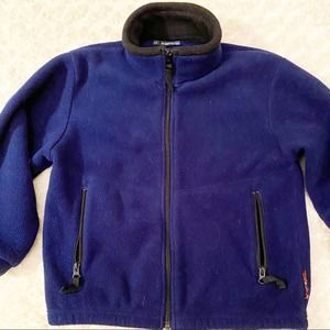 Kids Rugged Bear Zip Navy Fleece Jacket